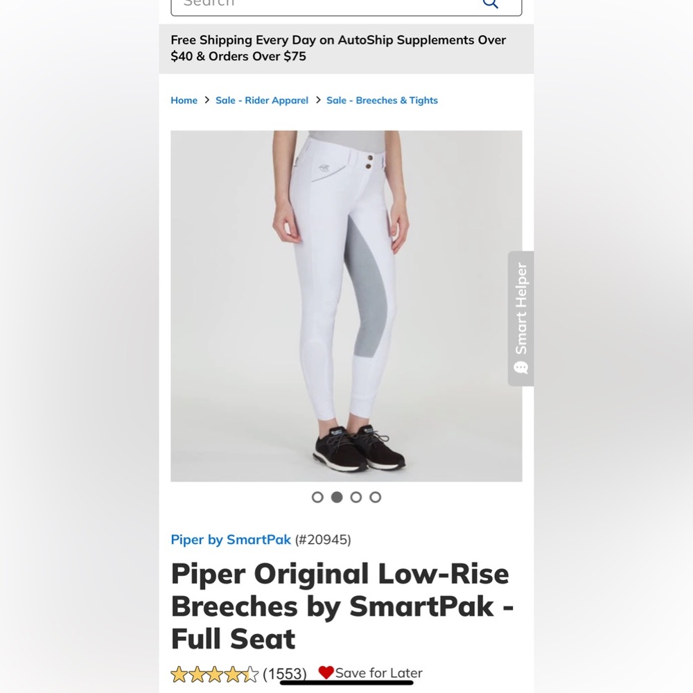Piper Low rise full seat breeches by Smartpak navy and light grey